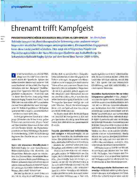 Vorschauseite 1: Ehrenamt trifft Kampfgeist