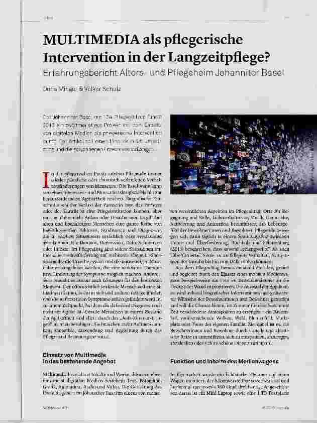 Vorschauseite 1: MULTIMEDIA als pflegerische Intervention in der Langzeitpflege?