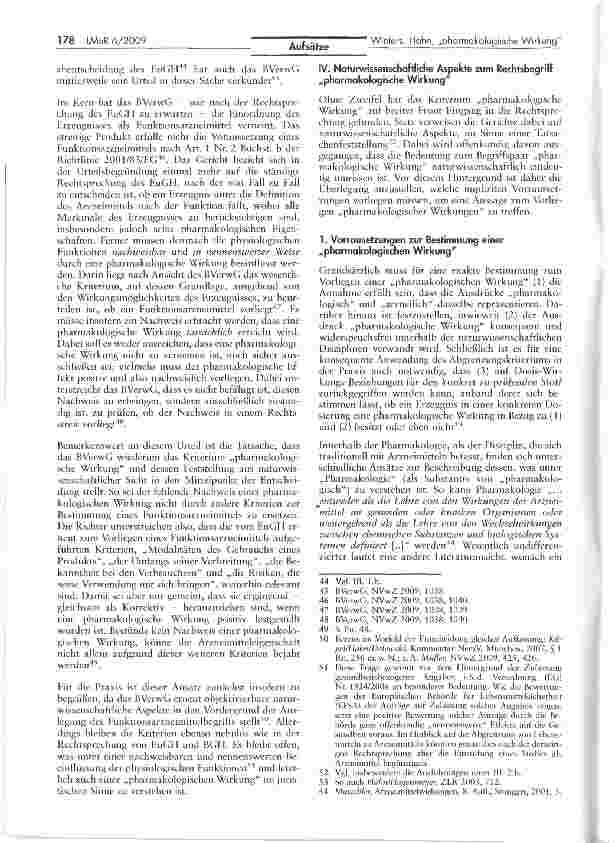 Vorschauseite 6: Die „pharmakologische Wirkung als Kriterium bei der Abgrenzung Arzneimittel/Lebensmittel — eine Betrachtung aus der Praxisperspektive
