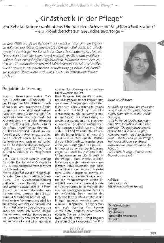 Vorschauseite 1: Kinästhetik in der Pflege