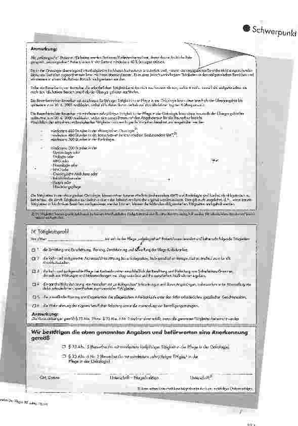 Vorschauseite 6: Fachweiterbildung für die Pflege in der Onkologie
