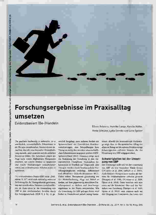 Vorschauseite 1: Forschungsergebnisse im Praxisalltag umsetzen