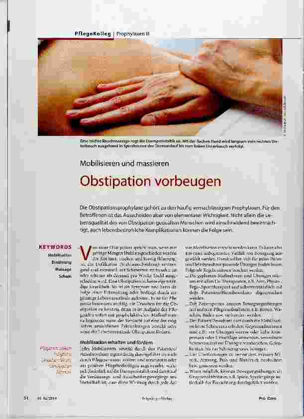 Vorschauseite 1: Obstipation Vorbeugen