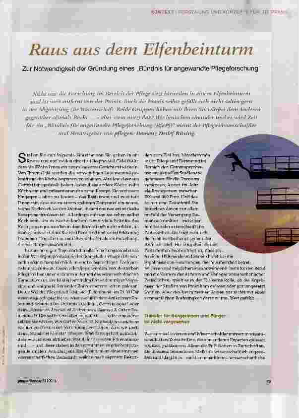 Vorschauseite 1: Raus aus dem Elfenbeinturm