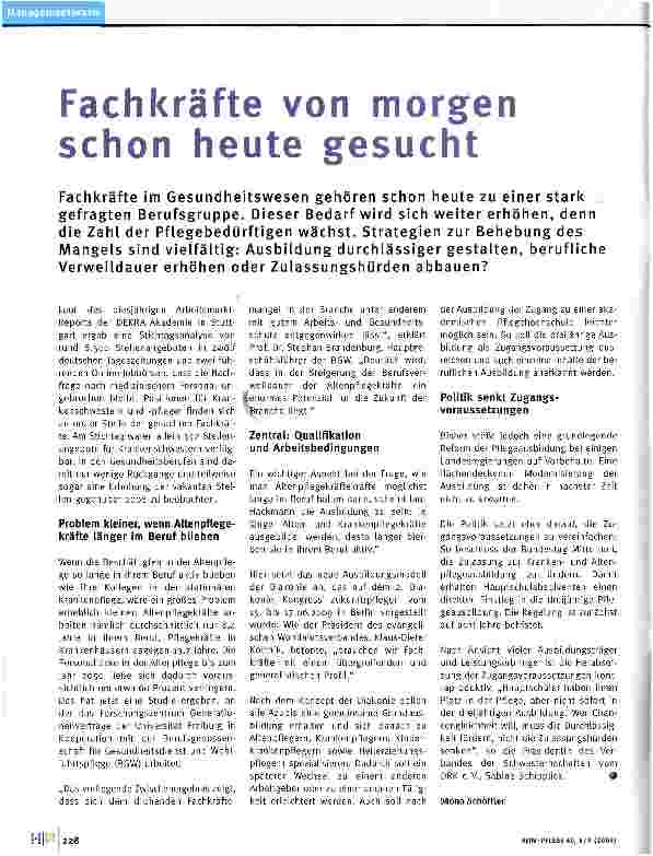 Vorschauseite 1: Fachkräfte von morgen schon heute gesucht