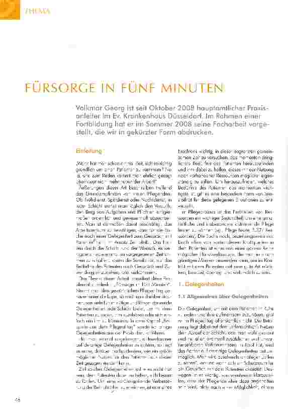 Vorschauseite 1: Fürsorge in fünf Minuten
