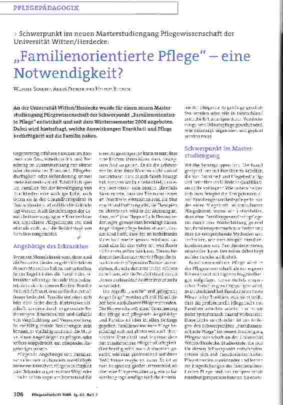Vorschauseite 1: „Familienorientierte Pflege - eine Notwendigkeit?