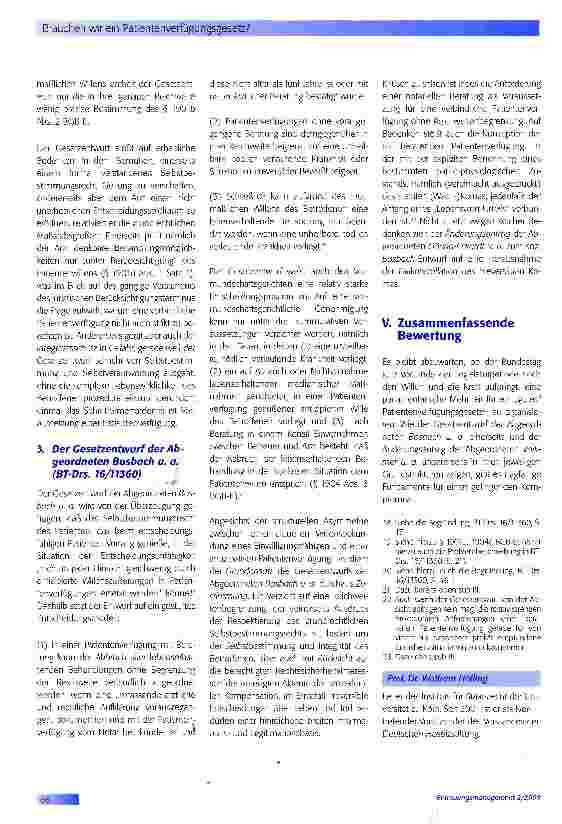 Vorschauseite 4: Brauchen wir ein Patientenverfügungsgesetz?