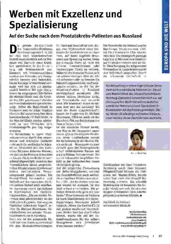 Vorschauseite 1: Werben mit Exzellenz und Spezialisierung