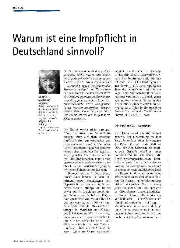Vorschauseite 1: Warum ist eine Impfpflicht in Deutschland sinnvoll?