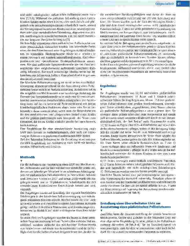 Vorschauseite 2: Ausstattung eines spezialisierten ambulanten pädiatrischen Palliativteams