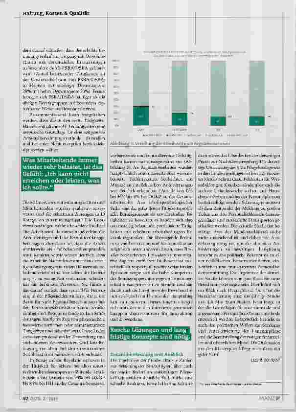 Vorschauseite 3: Arbeitswissenschaftliche Analyse und Bewertung von Tätigkeiten in der Langzeitpflege zentrale Ergebnisse