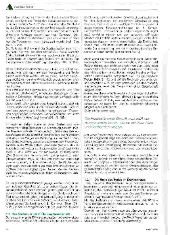 Vorschauseite 2: Sterbebegleitung in der stationären Altenpflege
