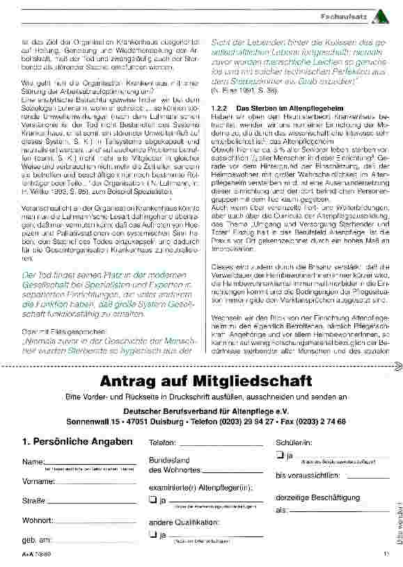 Vorschauseite 3: Sterbebegleitung in der stationären Altenpflege