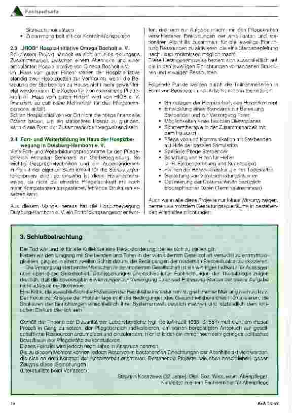 Vorschauseite 6: Sterbebegleitung in der stationären Altenpflege