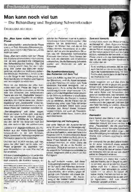 Vorschauseite 1: Man kann noch viel tun - Die Behandlung und Begleitung Schwerstkranker