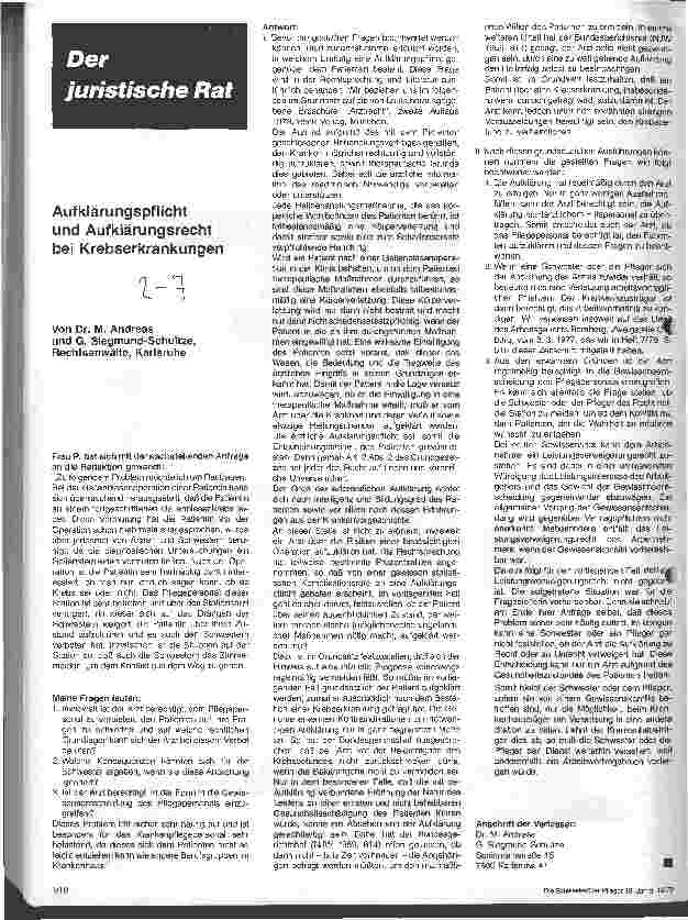 Vorschauseite 1: Aufklärungspflicht und Aufklärungsrecht bei Krebserkrankungen