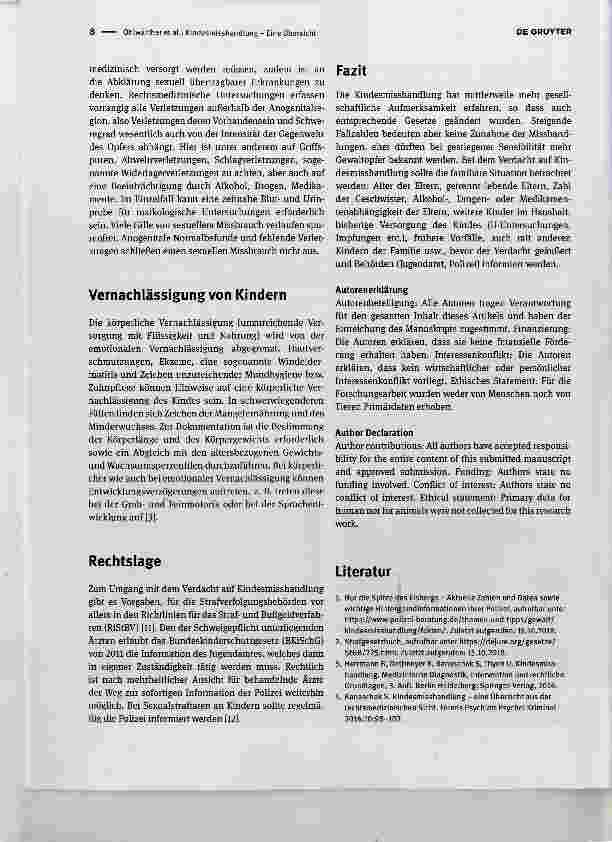 Vorschauseite 3: Kindesmisshandlung Eine Übersicht Child abuse an overview
