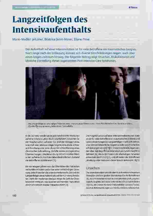Vorschauseite 1: Langzeitfolgen des Intensivaufenthalts