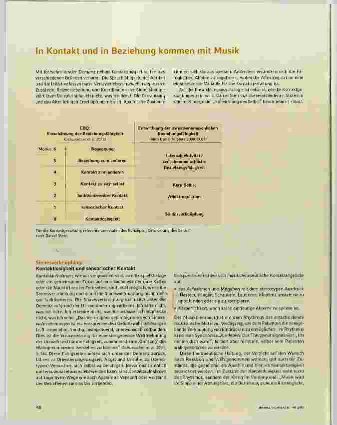 Vorschauseite 1: In Kontakt und in Beziehung kommen mit Musik