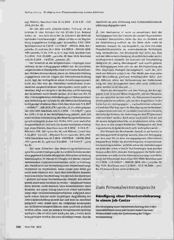Vorschauseite 2: Zum Fortsetzungsanspruch bei abgebrochenen Stellenbesetzungsverfahren
