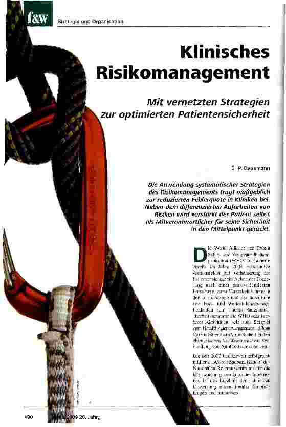 Vorschauseite 1: Klinisches Risikomanagement