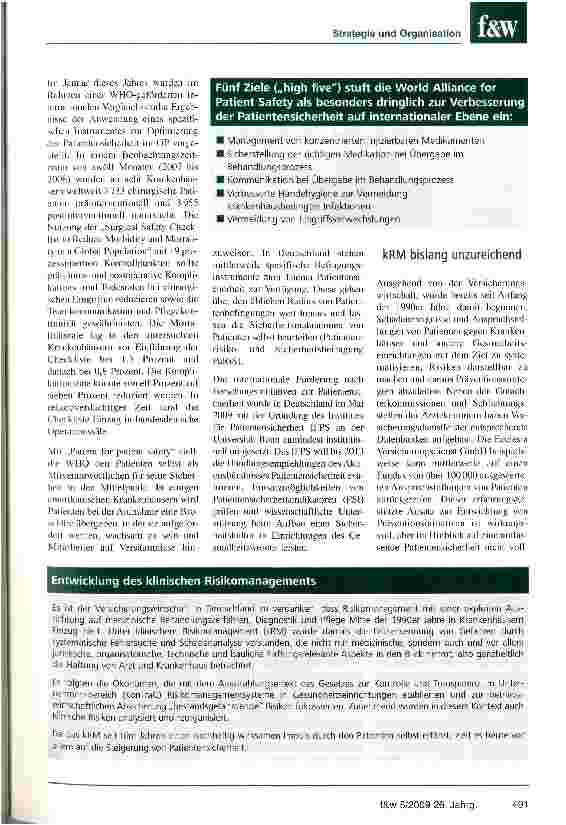 Vorschauseite 2: Klinisches Risikomanagement