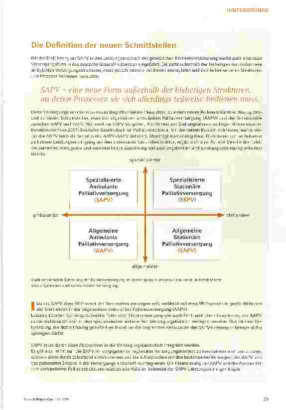 Vorschauseite 2: Im Spannungsfeld zwischen gesetzlicher Kassenleistung und Palliative CareHerausforderung SAPV