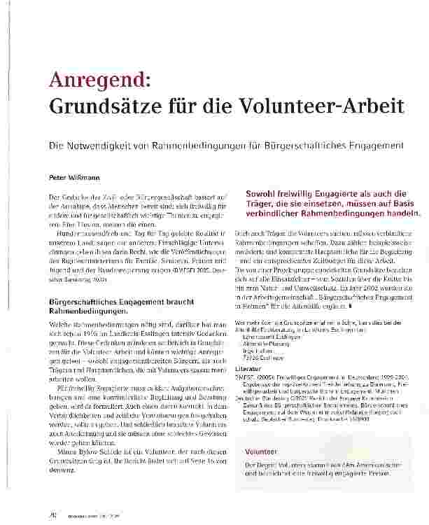Vorschauseite 1: Anregend: Grundsätze für die Volunteer-Arbeit