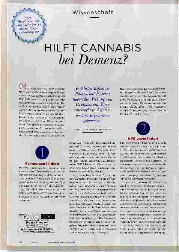 Vorschauseite 1: HILFT CANNABIS bei Demenz?