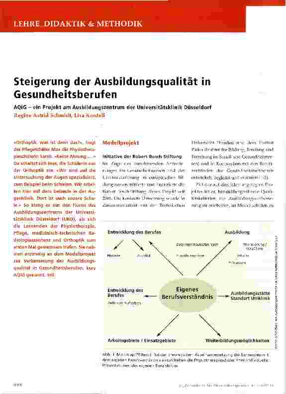 Vorschauseite 1: Steigerung der Ausbildungsqualität in Gesundheitsberufen