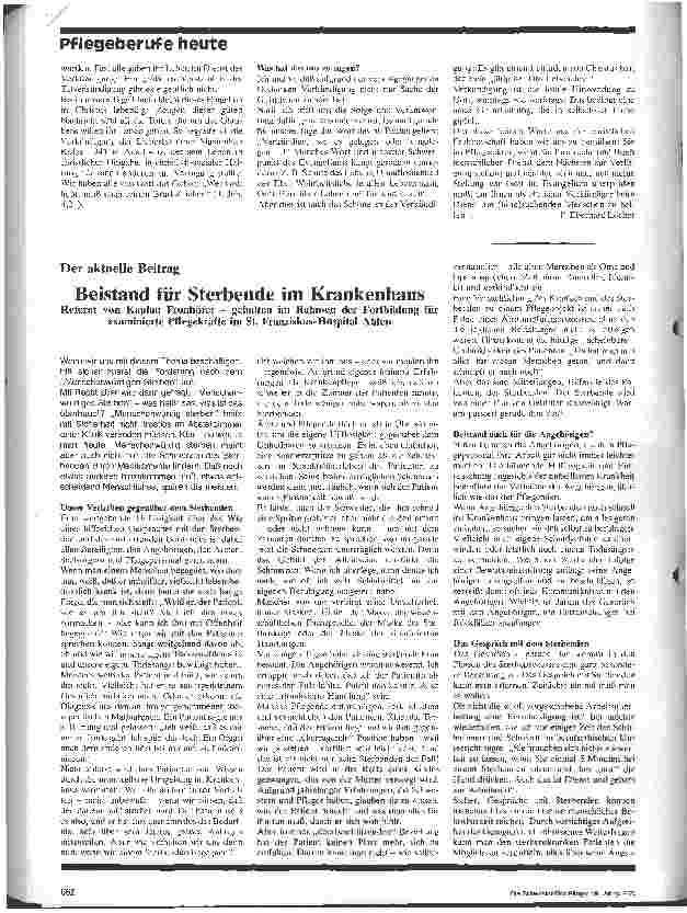 Vorschauseite 1: Beistand für Sterbende im Krankenhaus