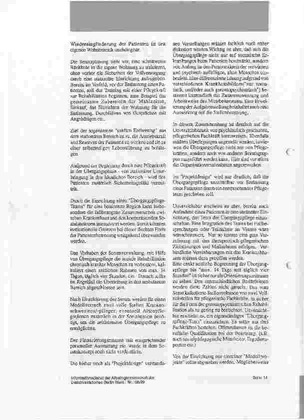 Vorschauseite 2: Übergangspflege in Berlin? Pläne zur Verbesserung der Rehabilitation