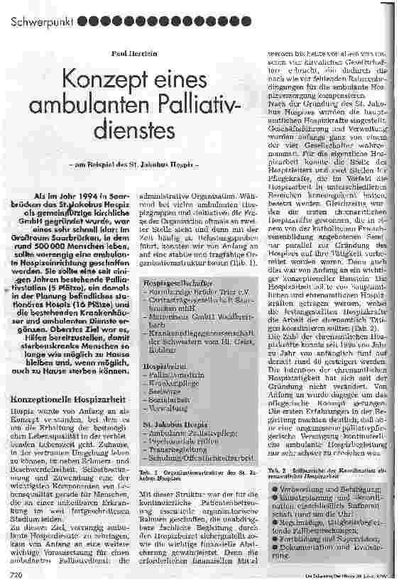 Vorschauseite 1: Konzpt eines ambulanten Palliativdienstes