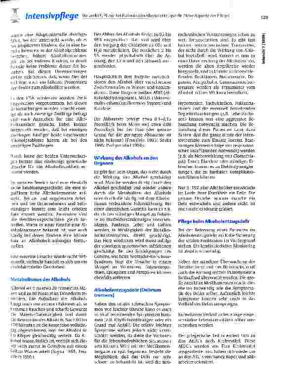 Vorschauseite 2: Pflege bei Patienten im Alkoholentzugsdelir (Neue Aspekte der Pflege)