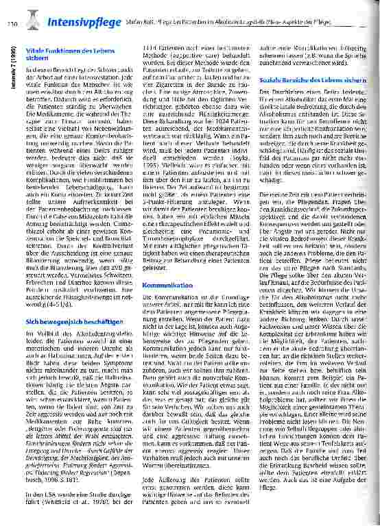 Vorschauseite 3: Pflege bei Patienten im Alkoholentzugsdelir (Neue Aspekte der Pflege)