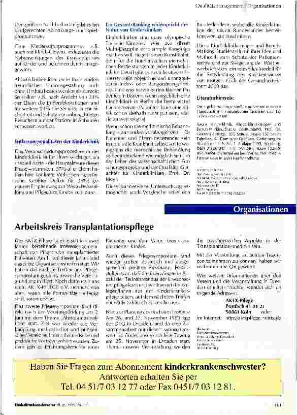 Vorschauseite 3: Die ideale Kinderklinik Kinderklinik-Imageund Bench-Marking-Studie Deutschland