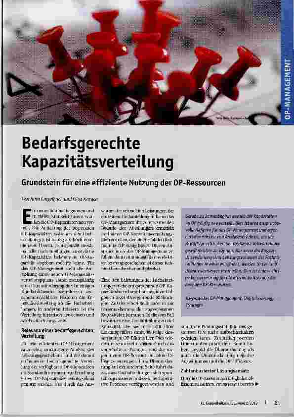 Vorschauseite 1: Bedarfsgerechte Kapazitätsverteilung