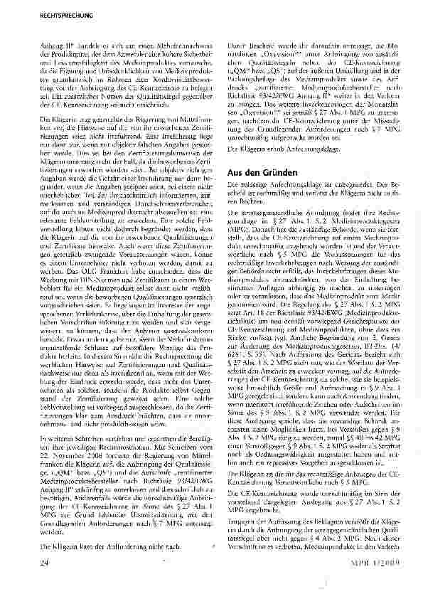 Vorschauseite 2: Irreführung über die Bedeutung der CE-Kennzeichnung bei Verwendung zusätzlicher Qualitätssiegel
