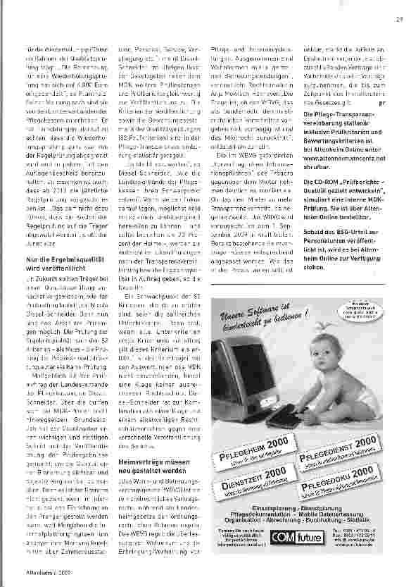 Vorschauseite 2: PFLEGEREFORM: „WIR STEHEN AM ANFANGDas Pflege-Weiterentwicklungsgesetz lässt noch viele Fragen unbeantwortet -Rechtsexperten zogen beim ALtenheim Rechtstag 2009 in Hannover Zwisch…