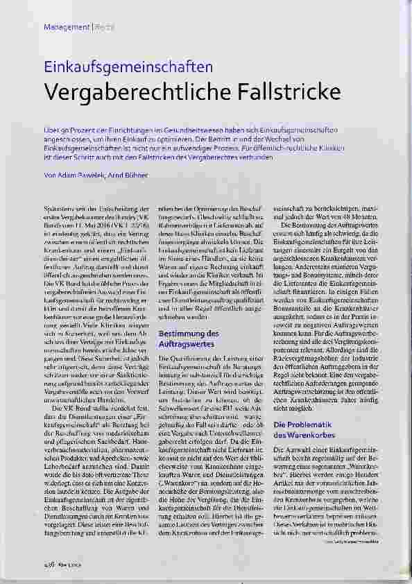 Vorschauseite 1: Einkaufsgemeinschaften Vergaberechtliche Fallstricke
