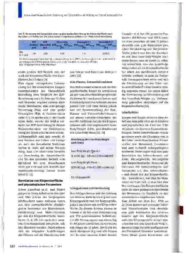 Vorschauseite 4: Körperoberflächenbasierte Dosierung von Zytostatika