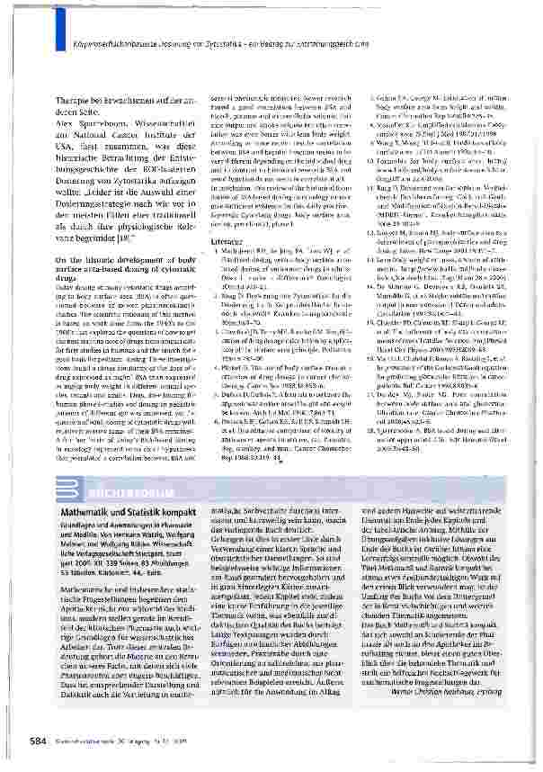 Vorschauseite 6: Körperoberflächenbasierte Dosierung von Zytostatika
