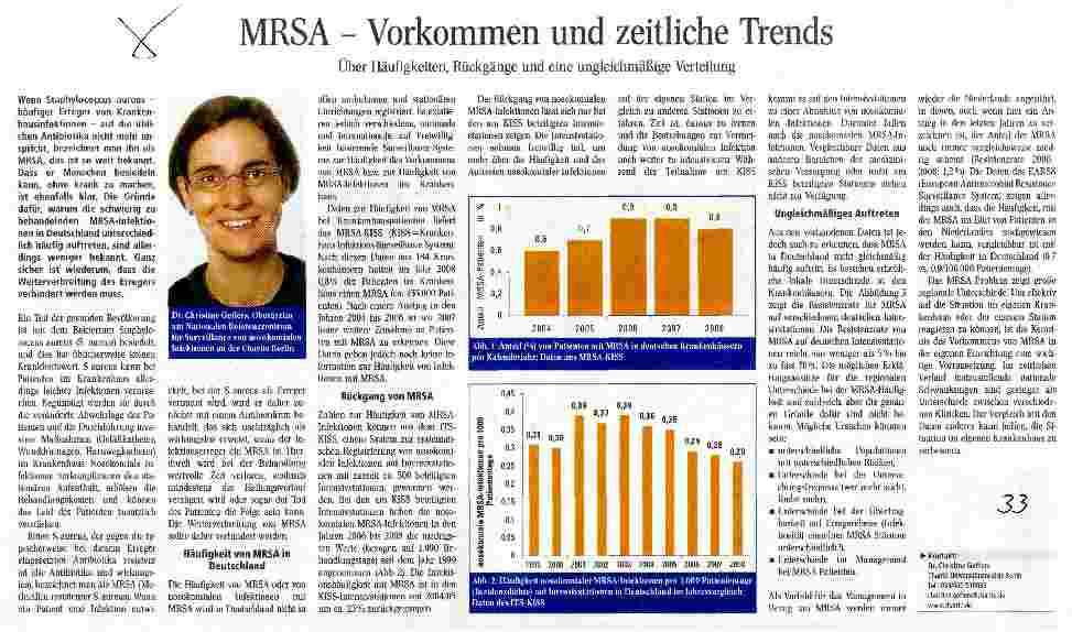 Vorschauseite 1: MRSA - Vorkommen und zeitliche Trends