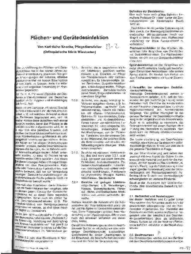 Vorschauseite 1: Flächenund Gerätedesinfektion
