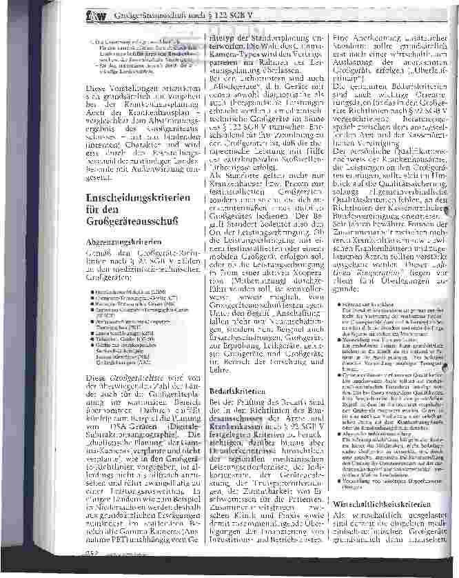 Vorschauseite 5: Großgeräteausschuß nach Paragraph 122 SGB V Mehr Verwirrung als Klarheit