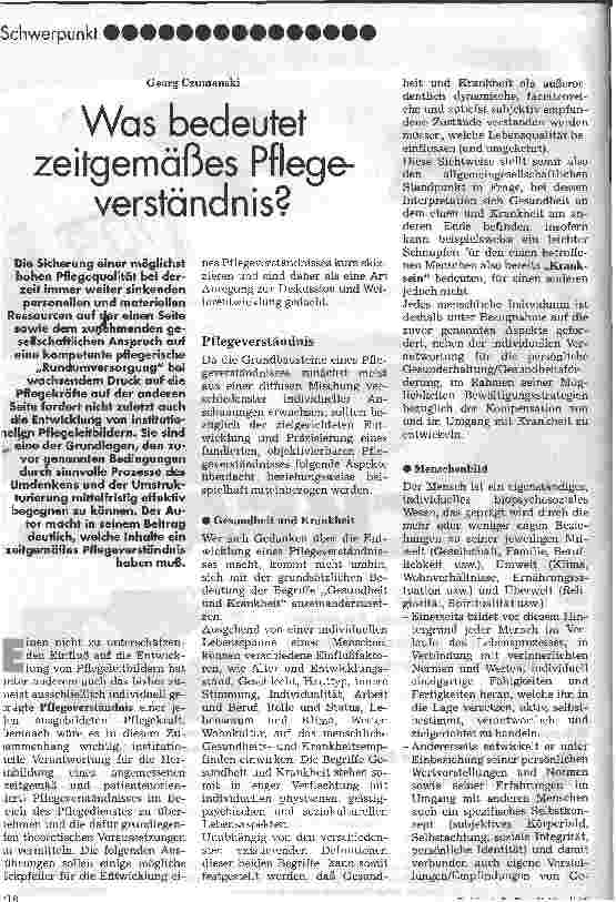 Vorschauseite 1: Was bedeutet zeitgemäßes Pflegeverständnis?