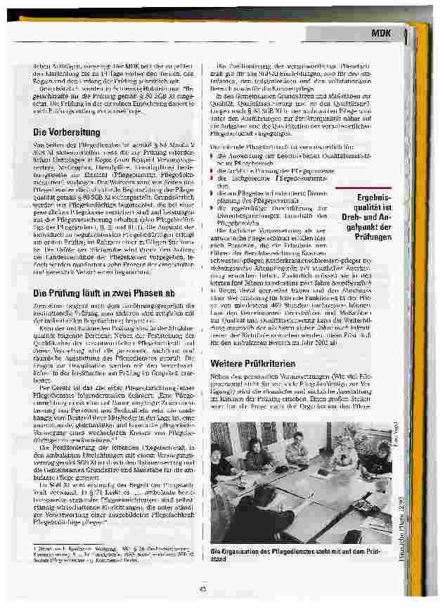 Vorschauseite 2: Keine Angst mehr, wenn der Prüfer kommt Der Fahrplan des MDK Schleswig-Holstein