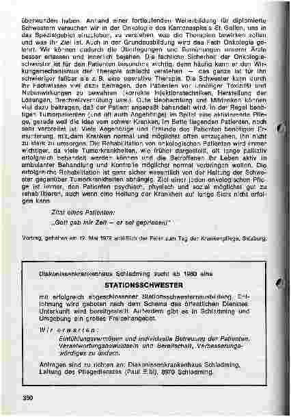Vorschauseite 6: Betreuung von Tumorpatienten - - aus der Sicht der Schwester