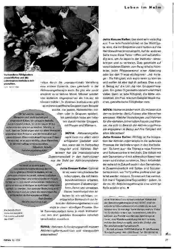 Vorschauseite 2: Gezielt eingesetzte Aktivitäten fördern die Lebensqualität